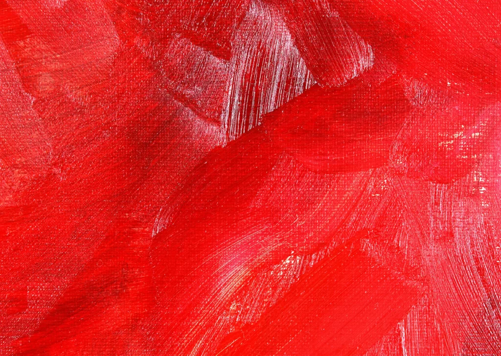 Red Impasto Oil Painting Texture Thick Brushstrokes Dynamic Mood