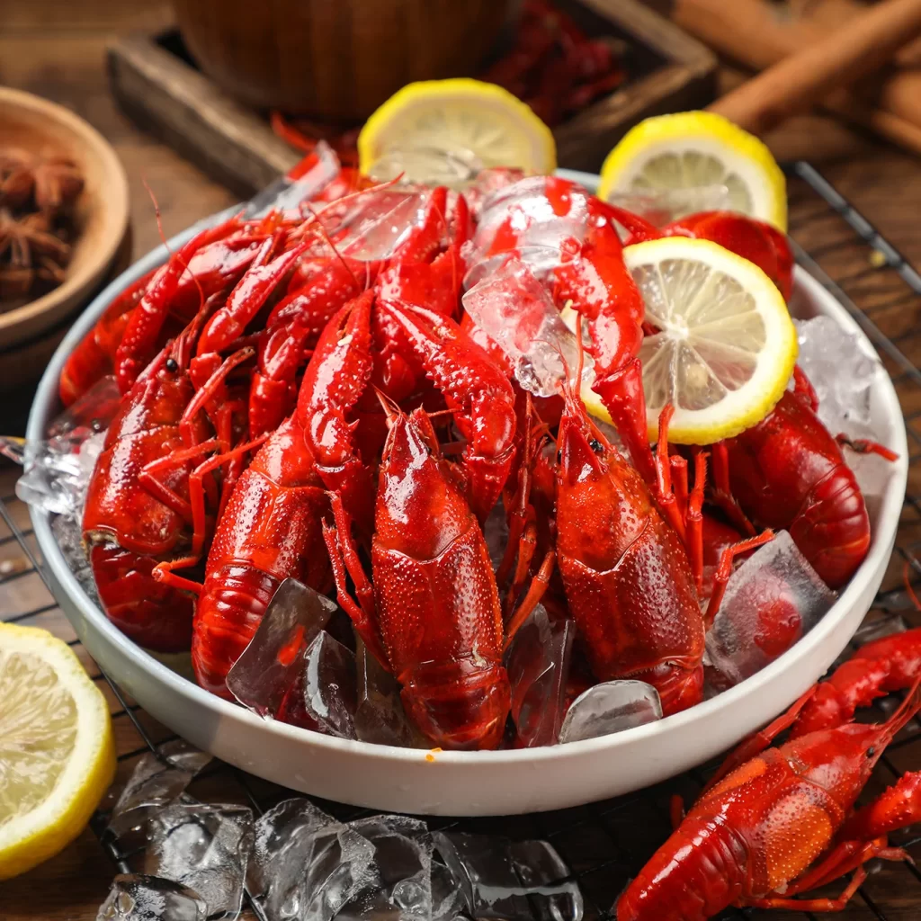 Red Lobster BBQ Grilled Ice Lemon Garnish