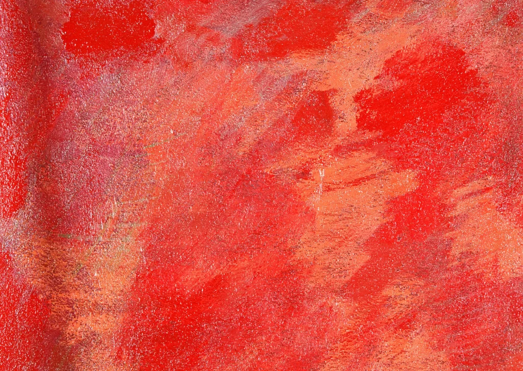 Red Oil Painting Texture Impasto Brushstrokes Dynamic Mood