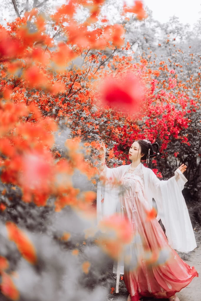 Red Rhododendron Blooming Petals Garden