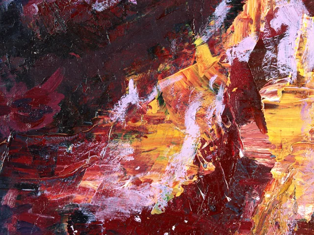 Red Yellow Impasto Oil Painting Texture Rough Palette Knife