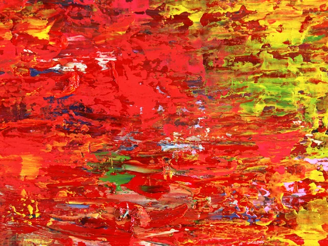 Red Yellow Impasto Oil Painting Texture Dynamic Brushstrokes