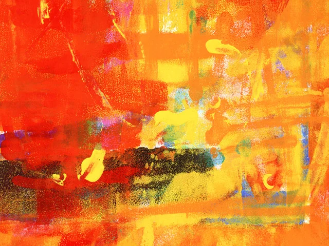 Red Yellow Impasto Oil Painting Texture Dynamic golden Brushstrokes