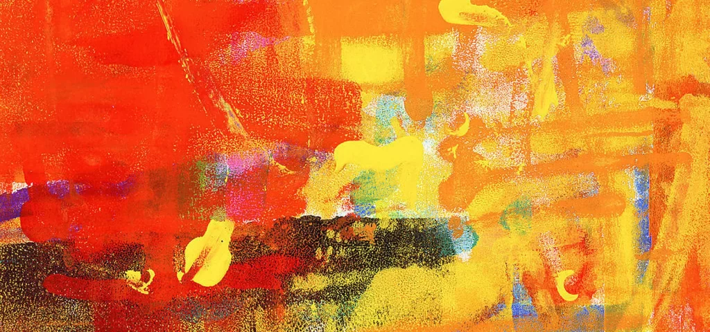 Red Yellow Impasto Oil Painting Texture Dynamic golden Brushstrokes