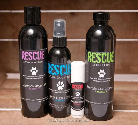 Rescue Pet Care Lavender Oatmeal Shampoo Anti-Itch Spray Leave-In Conditioner