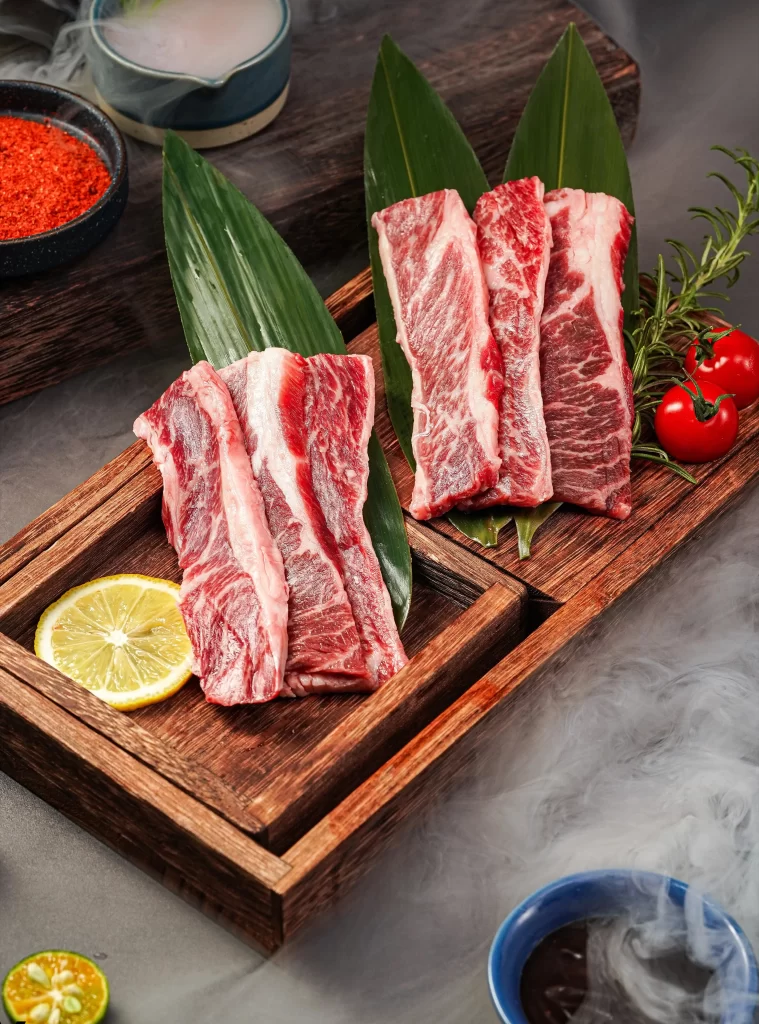 Ribs Grilled Char Marks Juices Smoke