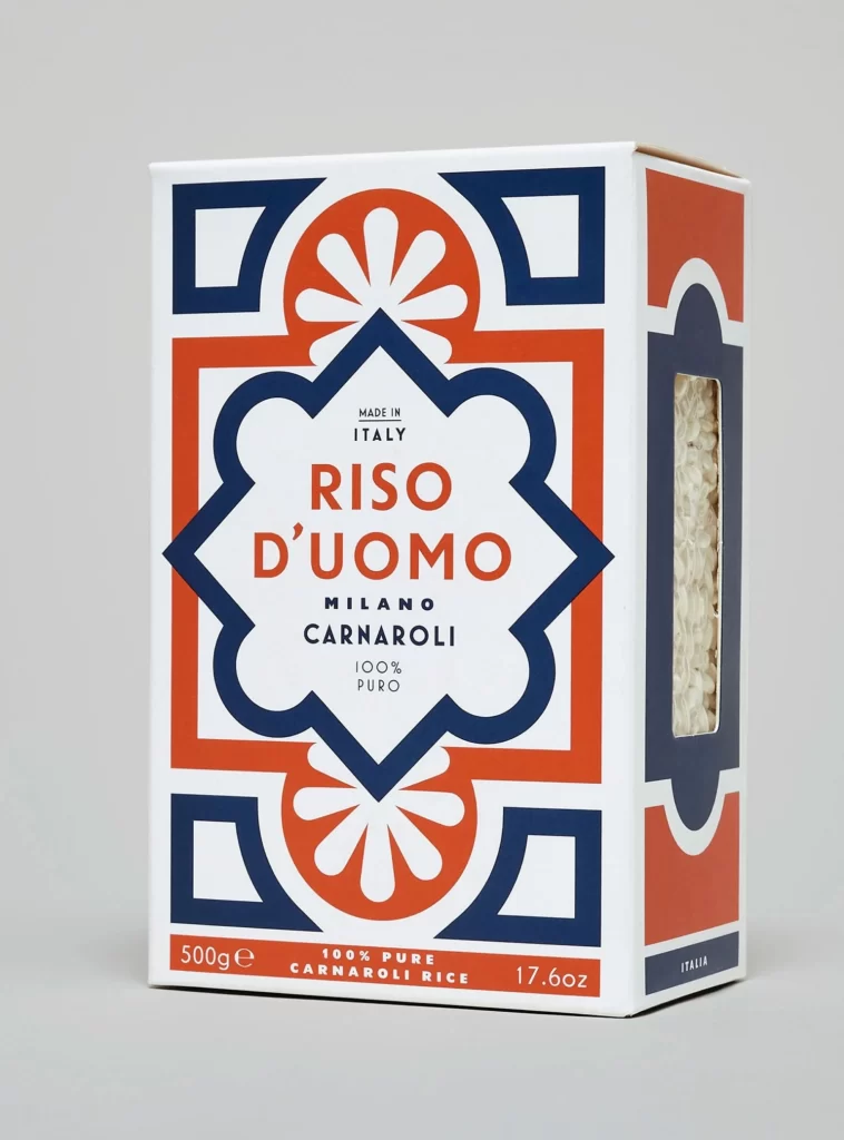 Rice Riso Duomo Red Blue White Vintage Typography