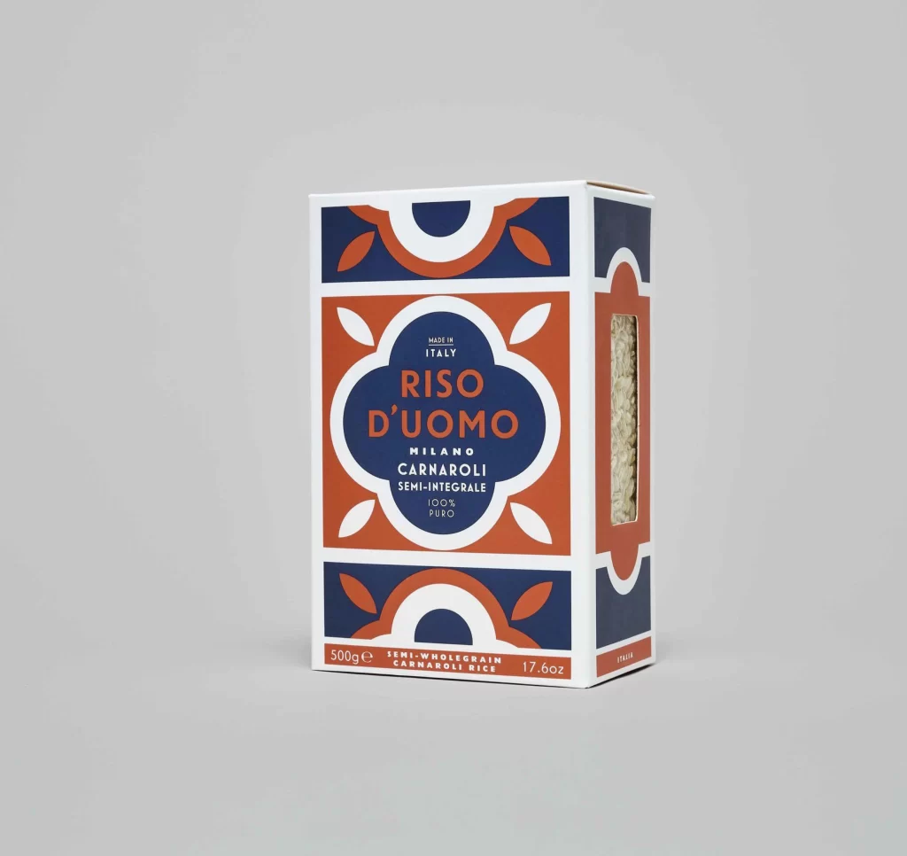 Rice Riso Duomo Carnaroli Modern pattern Vintage packaging