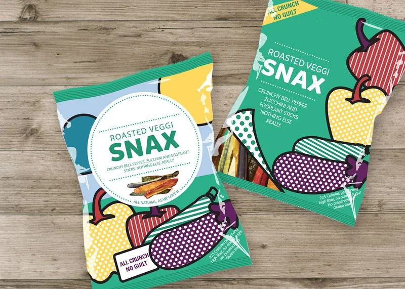 Roasted Veggi Snax Snack Bell Pepper Zucchini Eggplant Sticks Colorful Illustration
