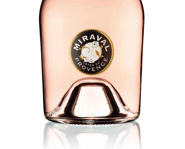 Rosé Wine Bottle Pink Glass Elegant Minimalist Design