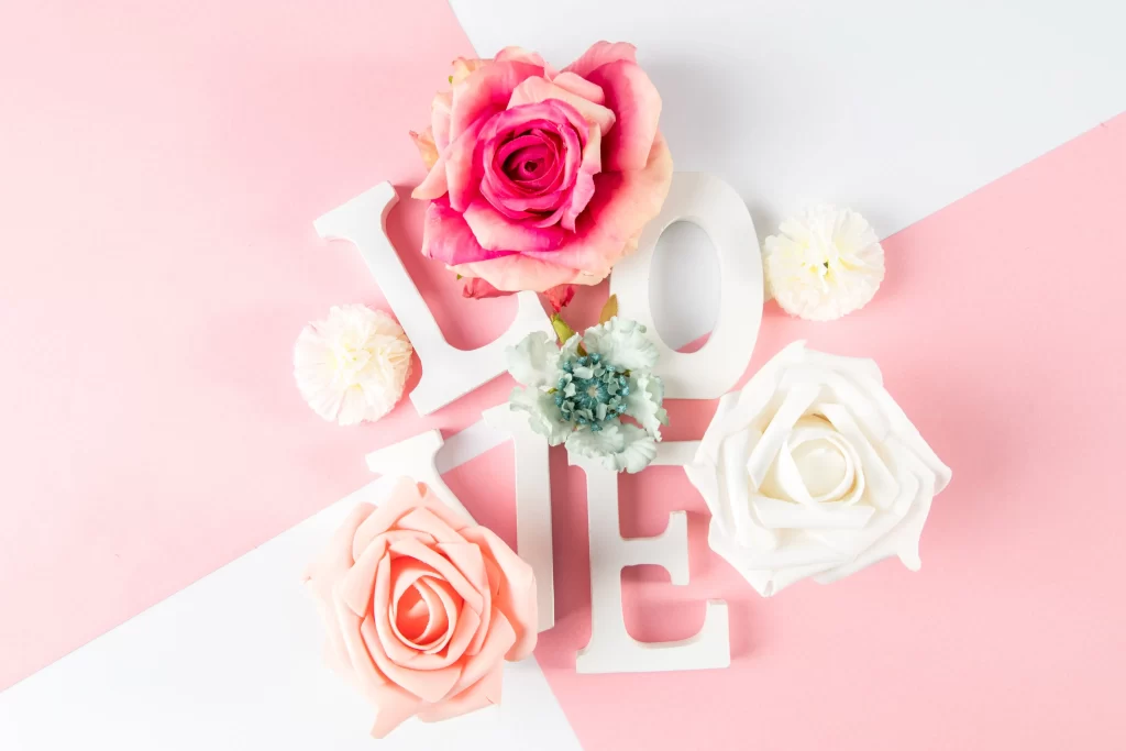 Rose Pink White Peach Blue