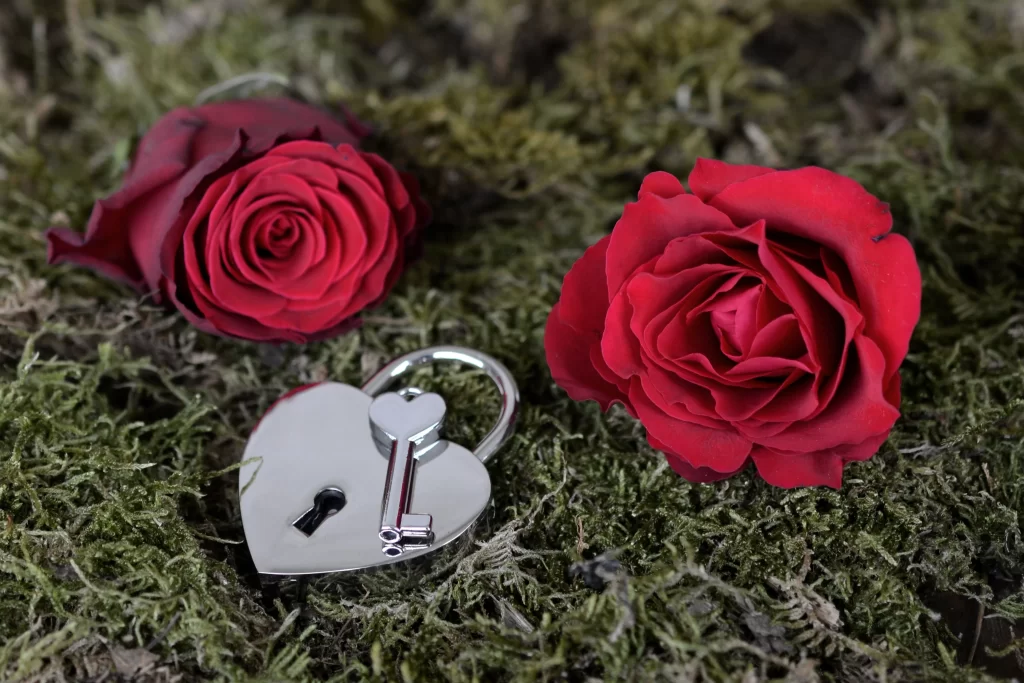 Rose Red Green Moss