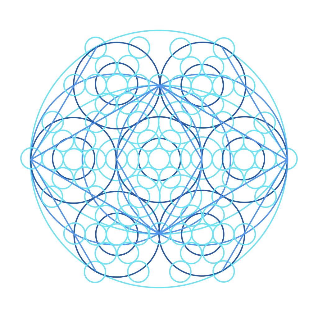 Sacred Geometry Circles Symmetry Patterns Blue Lines