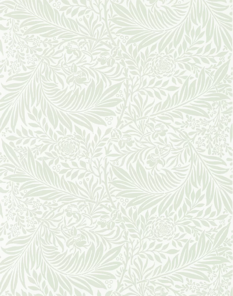 Sage Green Vine Arabesque Botanical Wallpaper