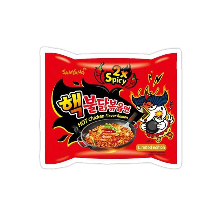 SAMYANG Ramen Spicy Chicken Red Dynamic Illustration