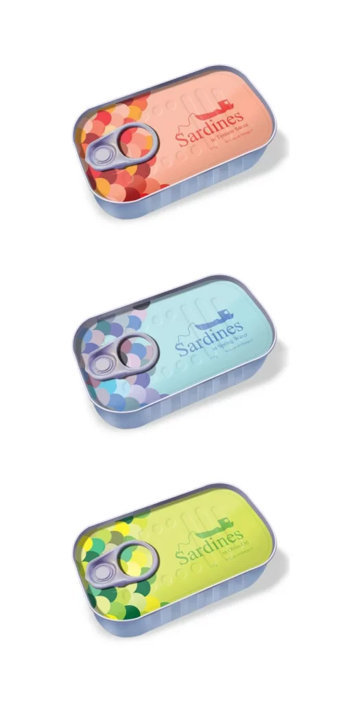Sardines Colorful Design Retro Packaging