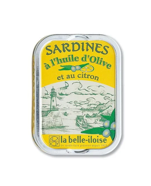 Sardines Olive Oil Lemon Lighthouse Illustration