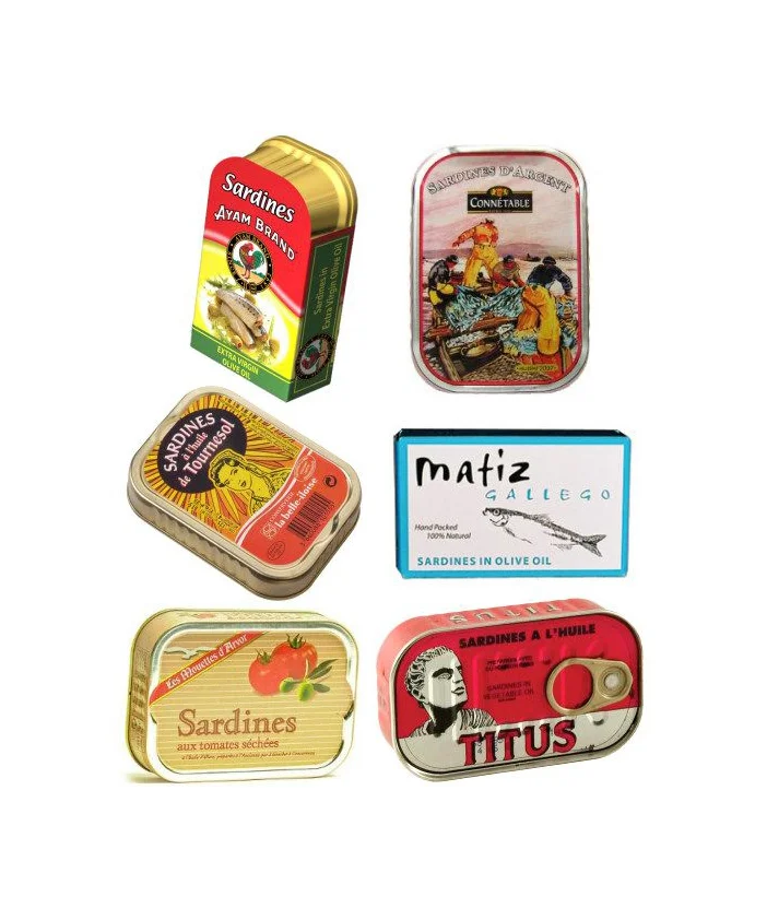 Sardines Olive Oil Vintage Illustration