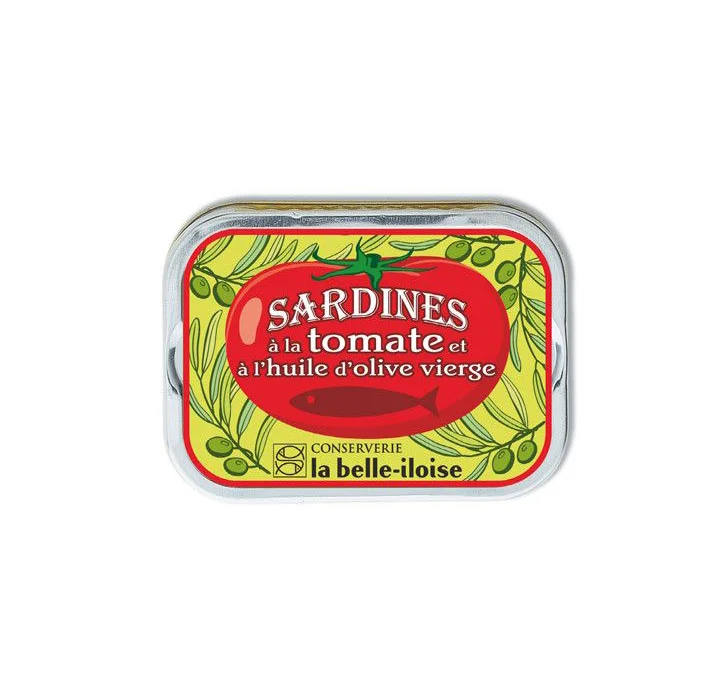 Sardines Tomato Olive Oil Retro Illustration