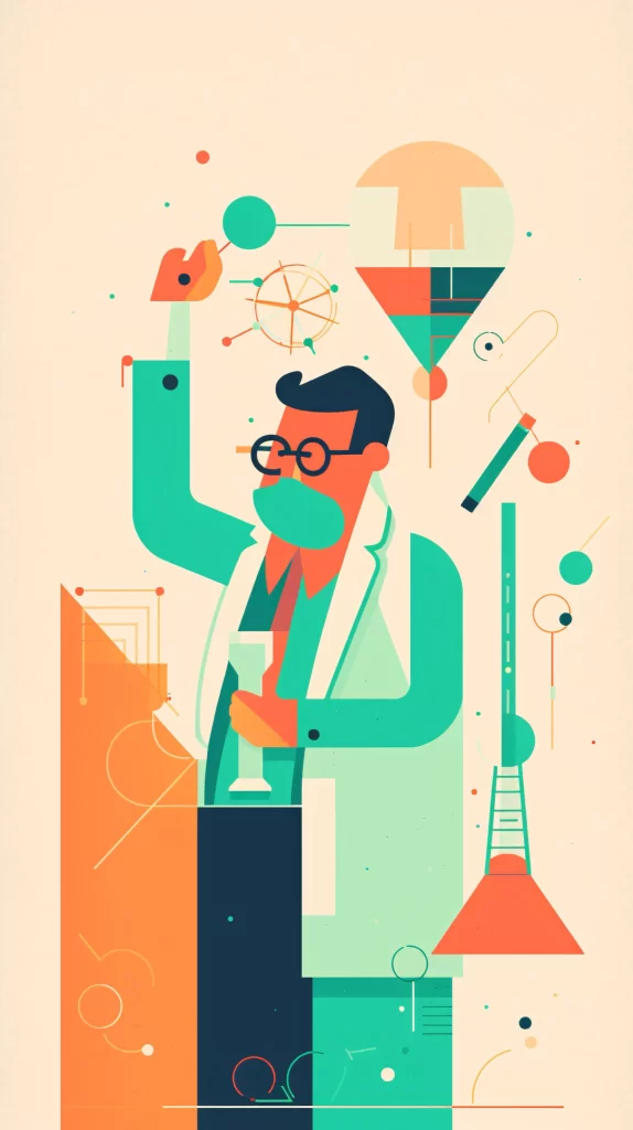 Scientist Green Labcoat Abstract Geometric