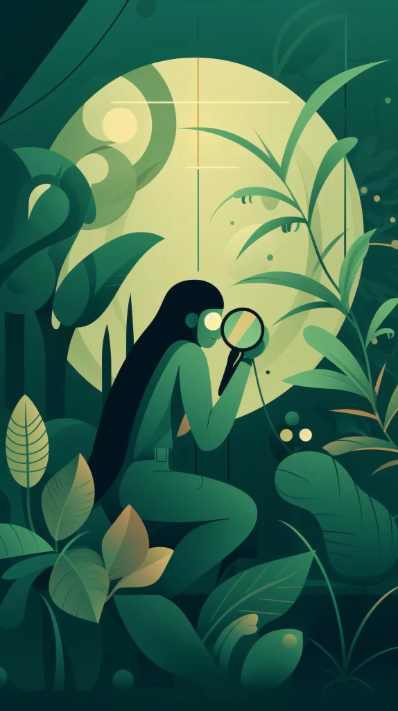 Scientist Green Magnifying Glass Vector Nature
