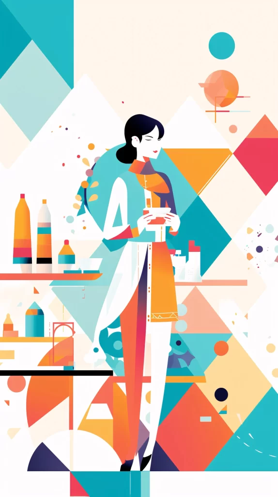 Scientist Multicolored Labcoat Abstract Geometric