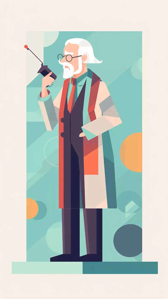 Scientist Multicolored Labcoat Vector Illustration Modern