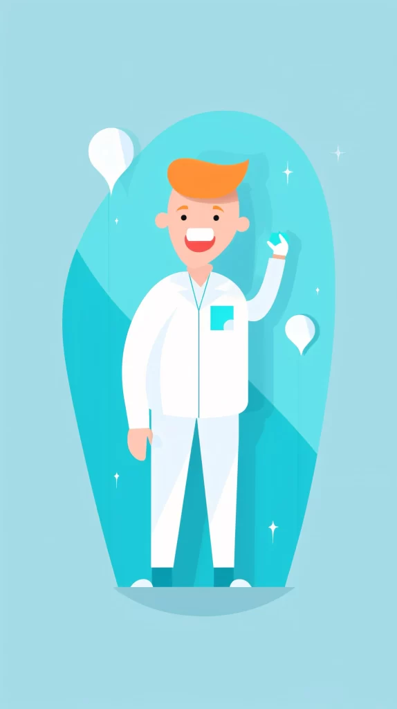 Scientist White Labcoat Blue Pocket Flat Illustration