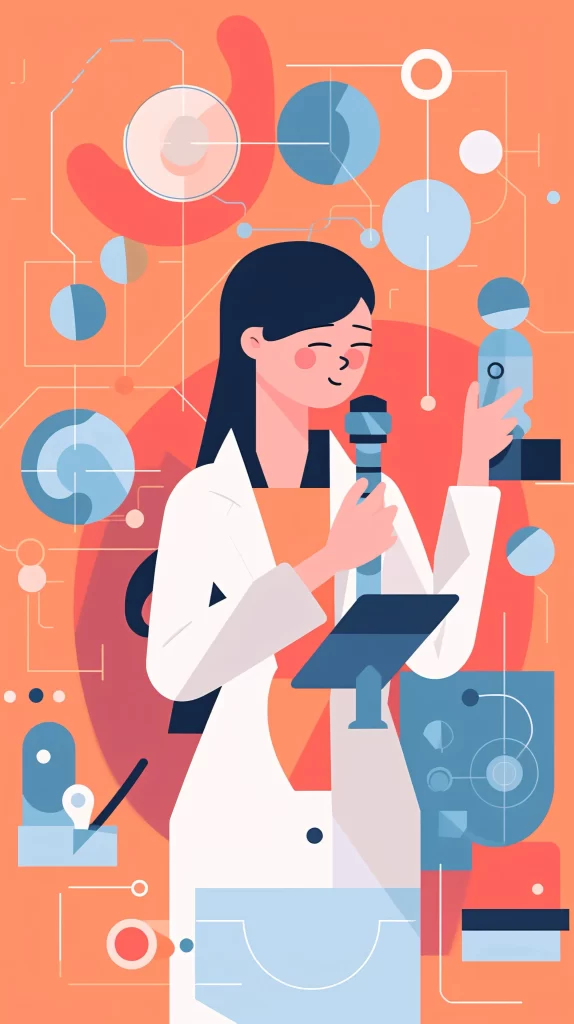 Scientist White Labcoat Digital Technology Abstract Modern