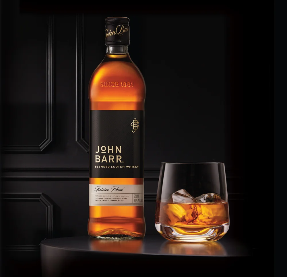 Scotch Whisky Bottle Black Gold Elegant Label Design