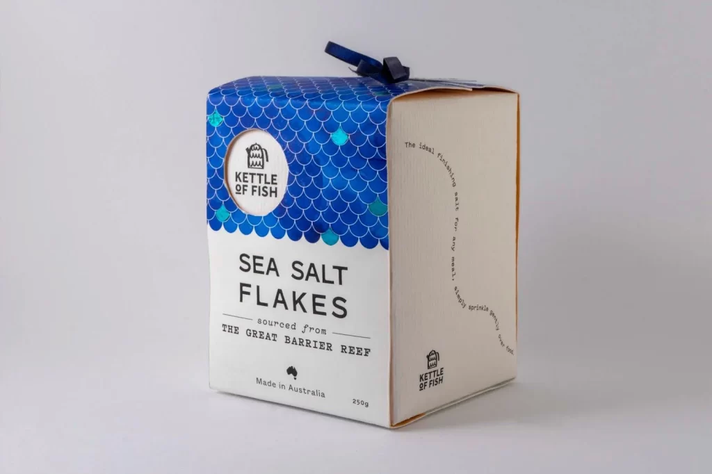 Sea Salt Flakes Kettle of Fish Blue Fishscale Pattern Australian