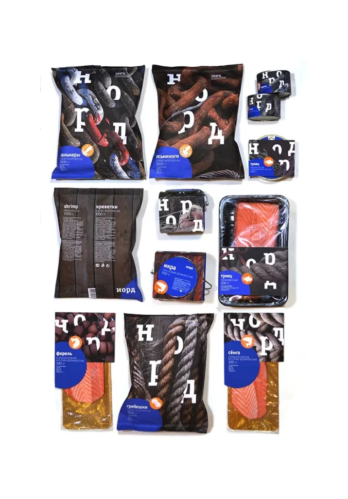 Seafood Packaging Modern Design Salmon Shrimp