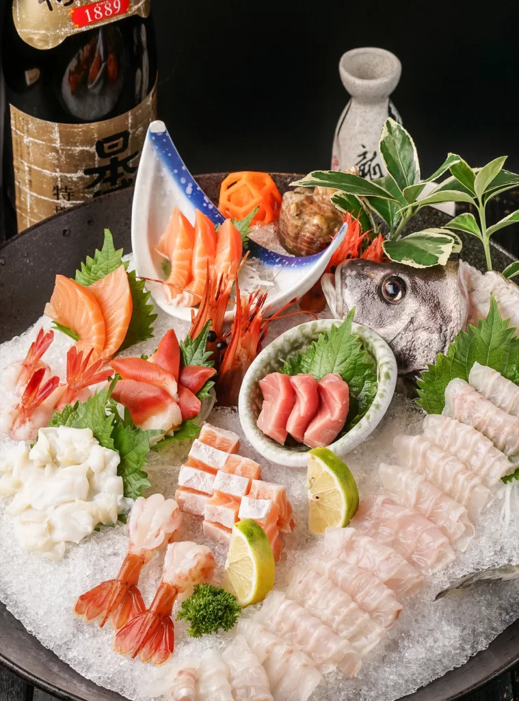Seafood Sashimi Fresh Ice Platter Garnish