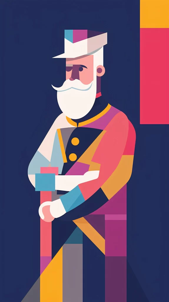 Security Guard Multicolored Uniform Flat Illustration