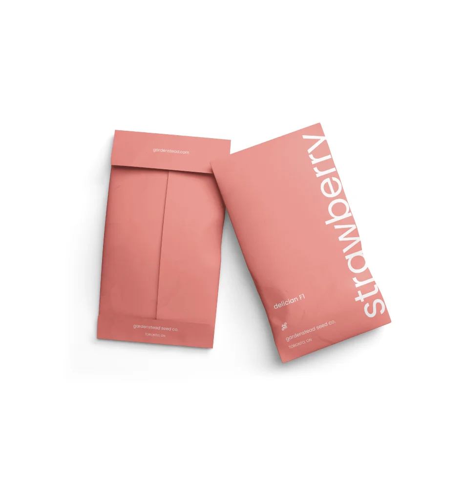 Seed Packet Red White Minimalist Design