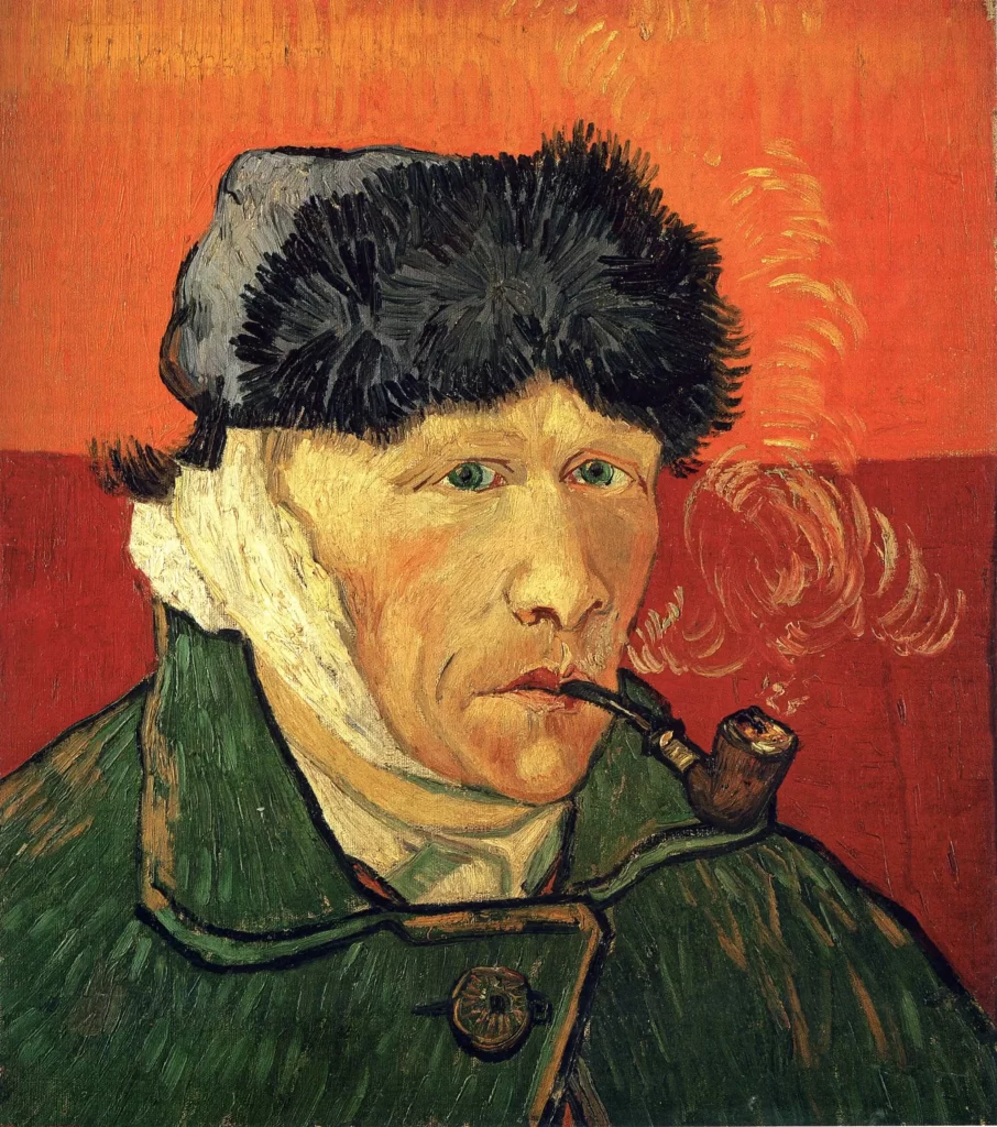 Self Portrait with Bandaged Ear and Pipe Van Gogh