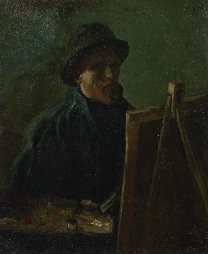 Self Portrait with Dark Felt Hat at the Easel Van Gogh