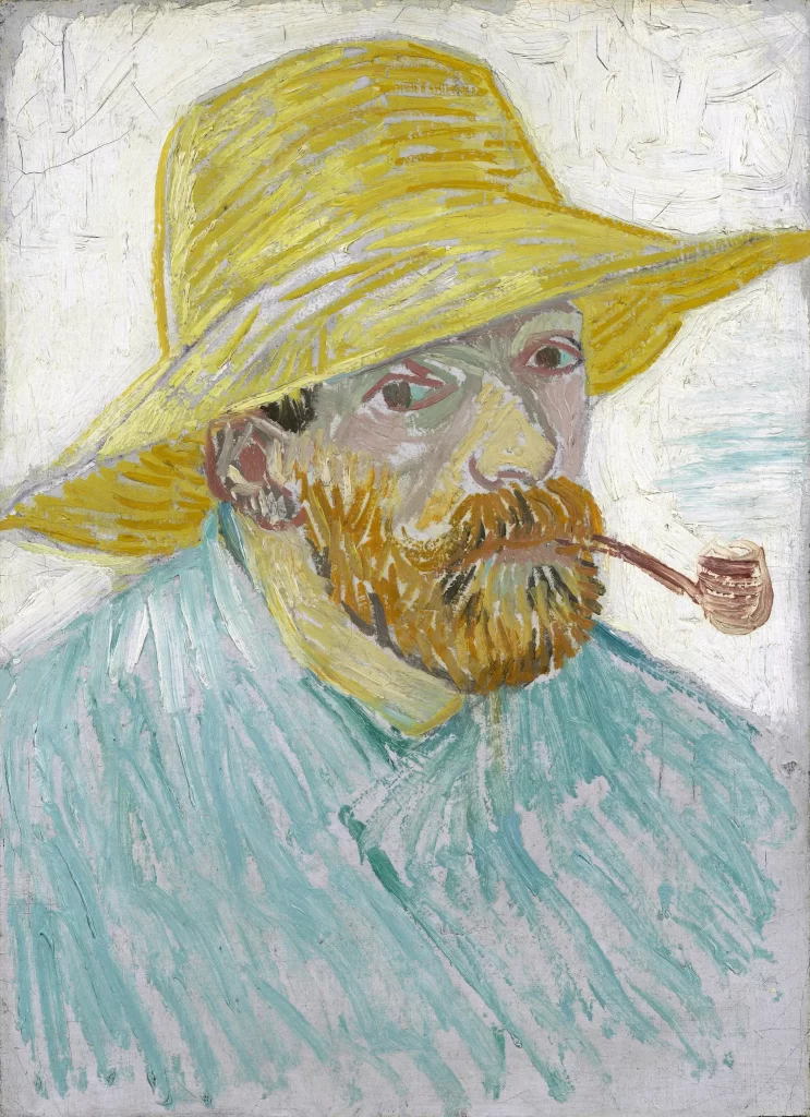 Self Portrait with Pipe and Straw Hat Van Gogh