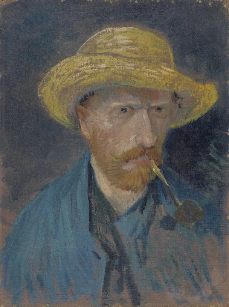 Self Portrait with Pipe and Straw Hat Van Gogh