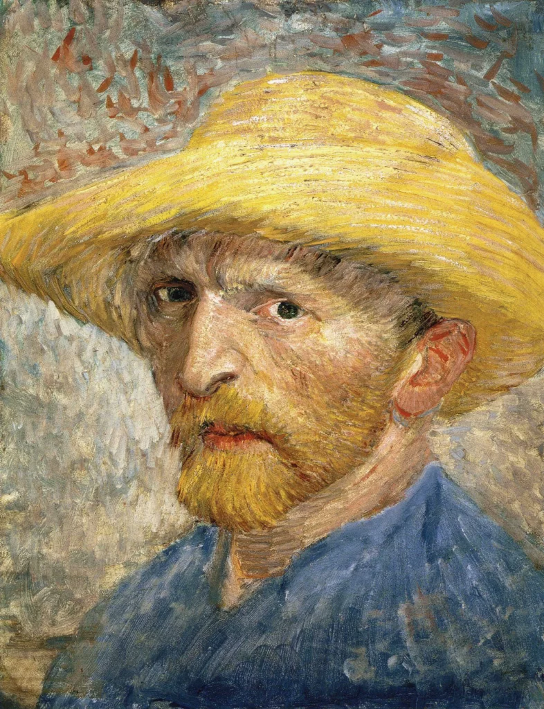 Self Portrait with Straw Hat Van Gogh