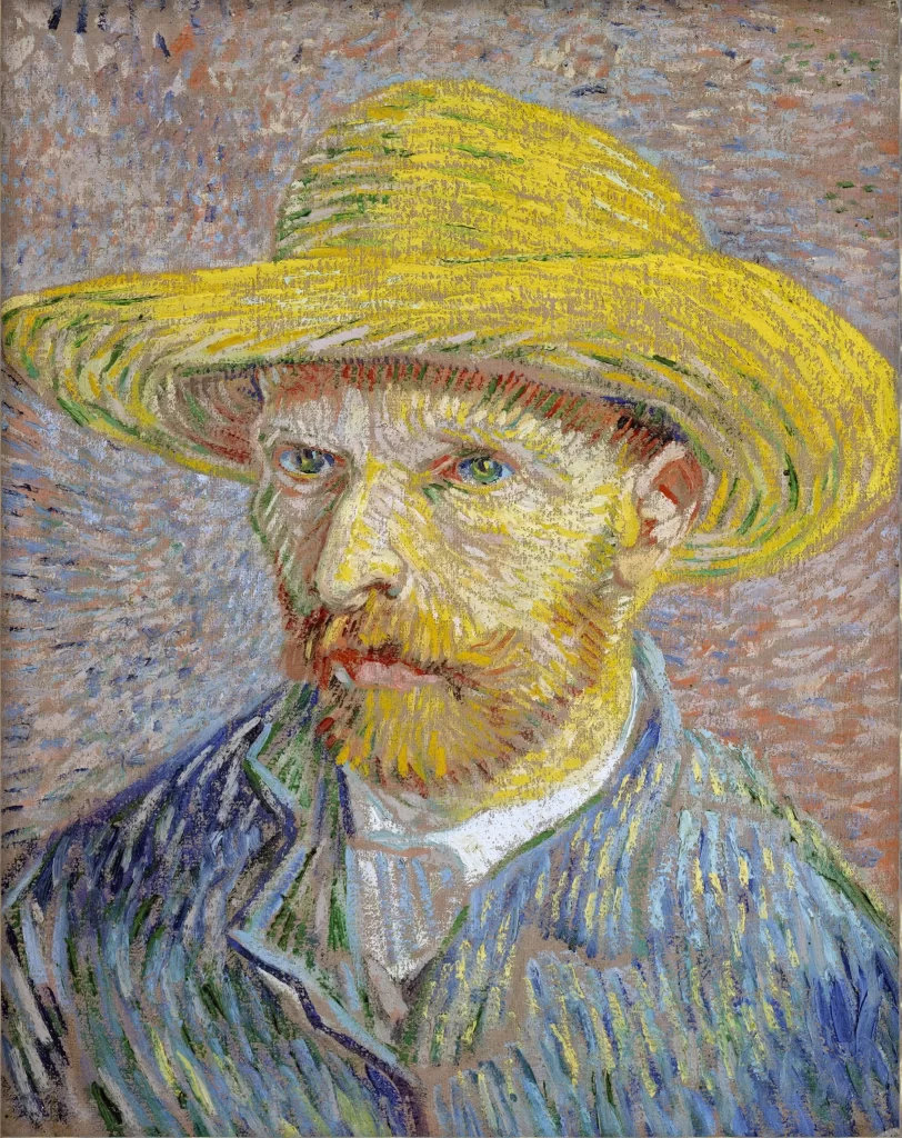 Self Portrait with Straw Hat Van Gogh