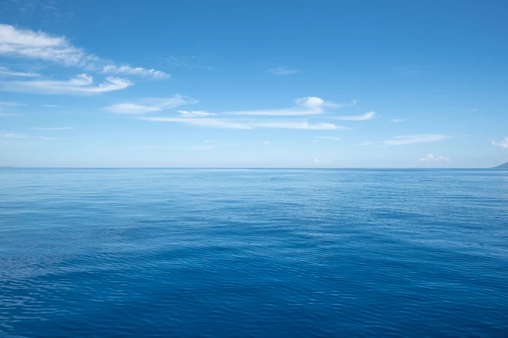 Serene Ocean Horizon with Soft Clouds