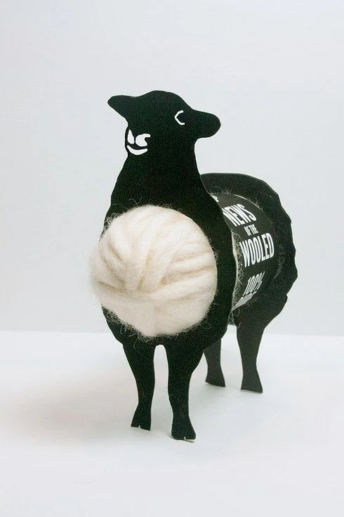 Sheep Wool Treats White Black Illustration