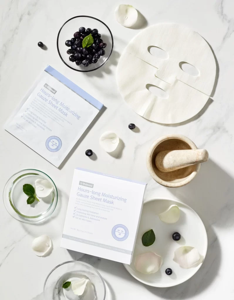 Sheet Mask Spa Blue White Minimalist Design
