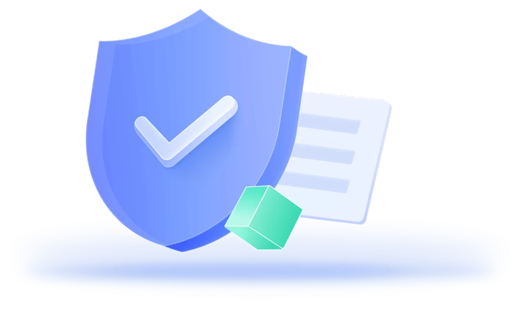 Shield Checkmark Document Cube