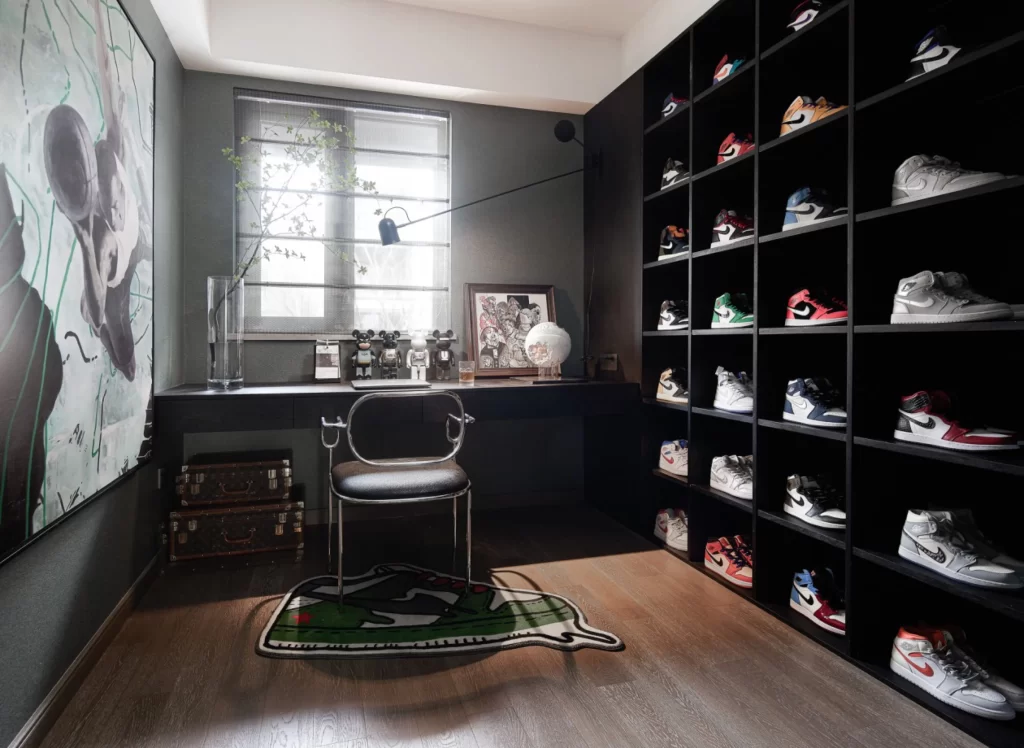Shoe Storage Industrial Dark Gray Black Metal Shelving