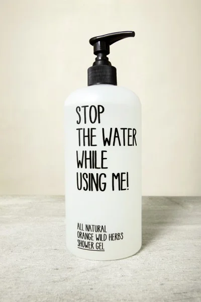 Shower Gel White Black Eco-Friendly Minimalist Design