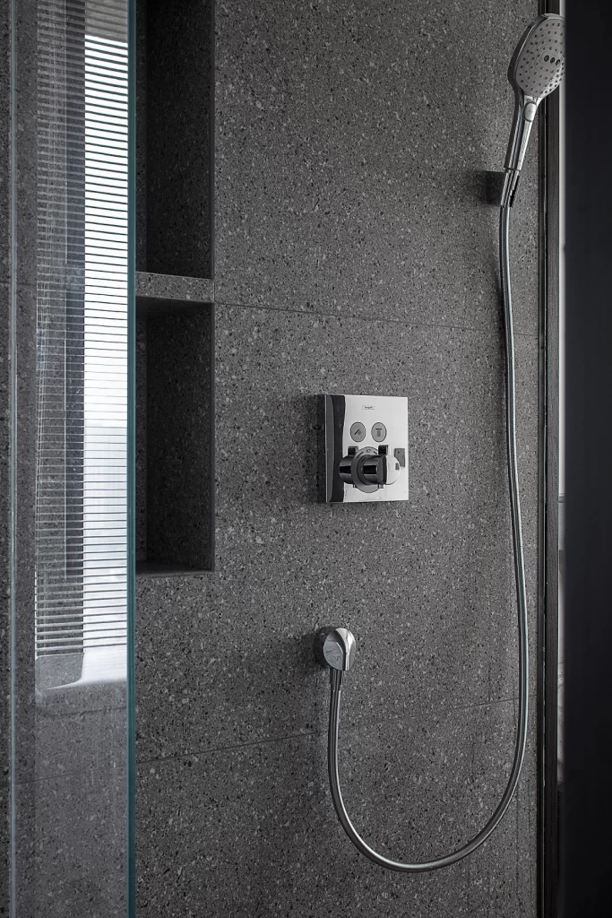 Shower Industrial Gray Minimalist Concrete