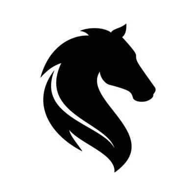 Silhouette Horse Head Black White Minimalist