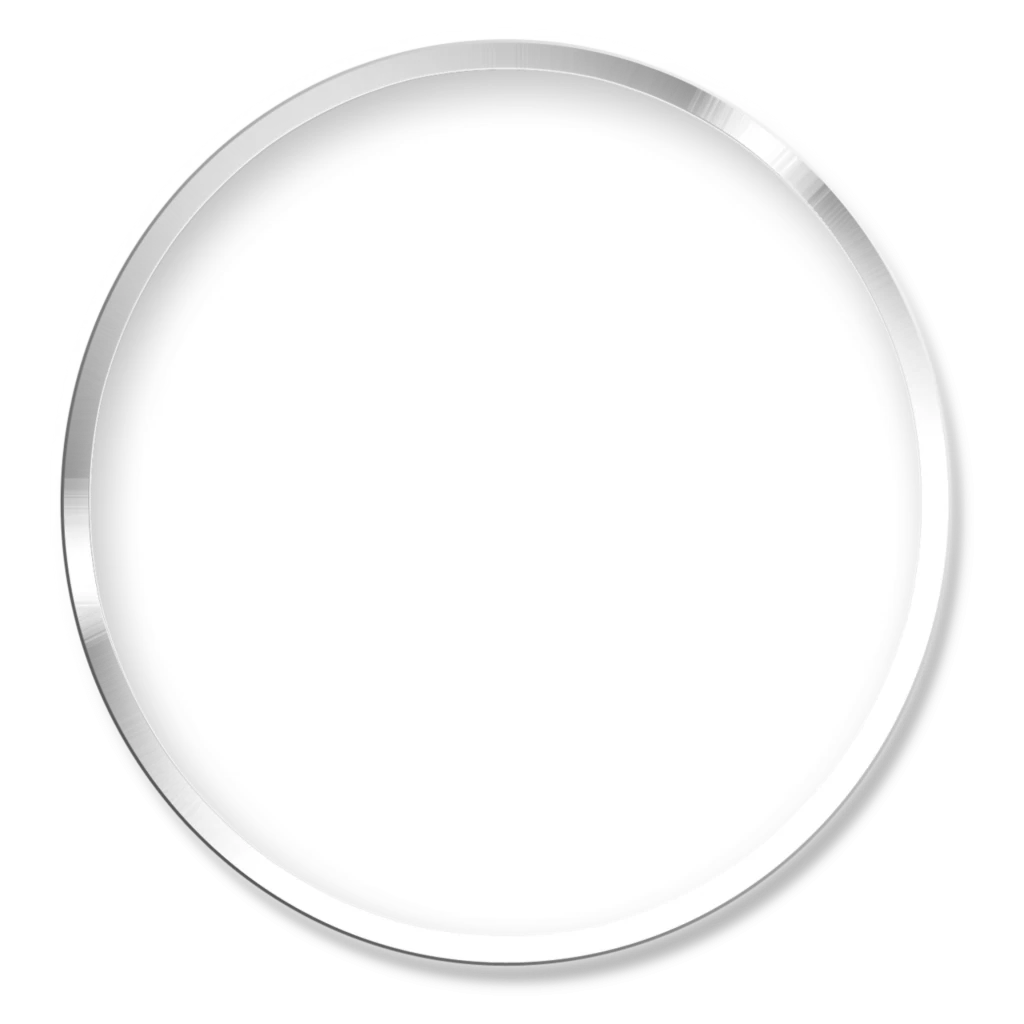 Silver Circle Metal Frame Shadow Effect